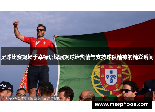 足球比赛现场手举标语牌展现球迷热情与支持球队精神的精彩瞬间